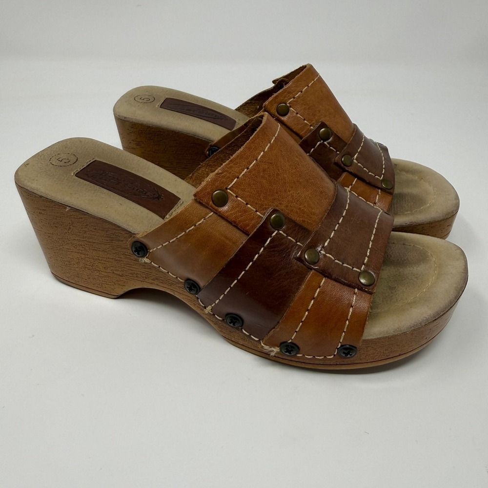 vintage lower east‎ side sandal chunky y2k grunge wood platform  2000s size 5